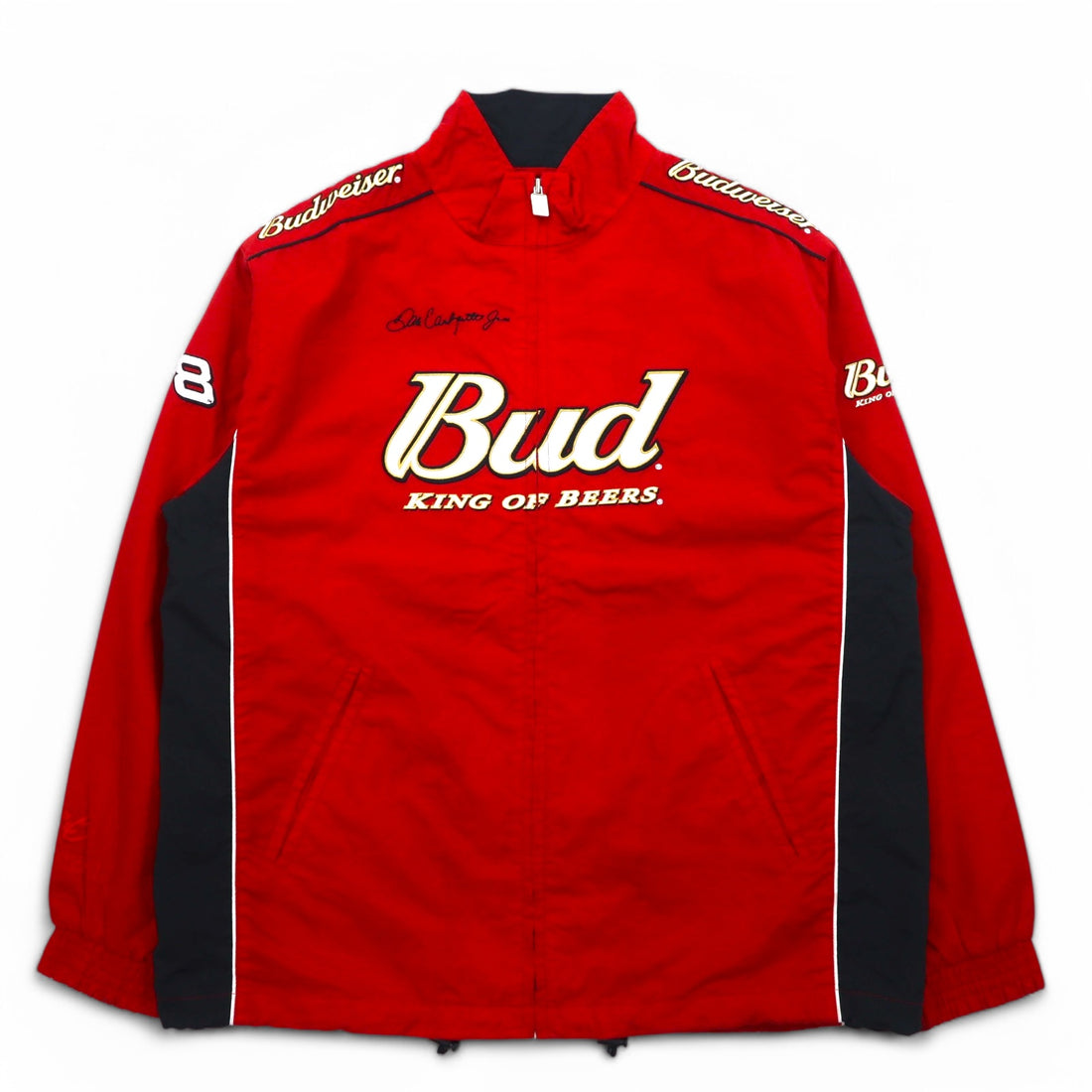 CHASE AUTHENTICS Budweiser Racing Jacket, Medium, Red, Nylon