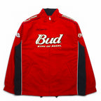 CHASE AUTHENTICS Budweiser Racing Jacket, Medium, Red, Nylon