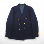 Polo Ralph Lauren 90年代 USA製 ダブル ブレザー テーラードジャケット M ピークドラペル 紺ブレ 金ボタン ギャバジン