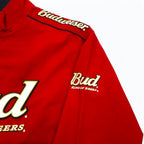 CHASE AUTHENTICS Budweiser Racing Jacket, Medium, Red, Nylon