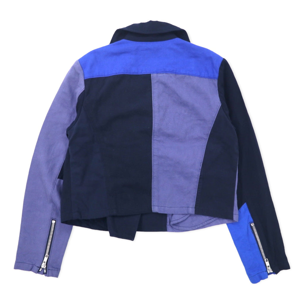 HRREMAKE ( HOLLYWOOD RANCH MARKET ) Remade Patchwork Double Riders Jacket 1 Multicolor Blue Cotton Reconstructed Made in Japan