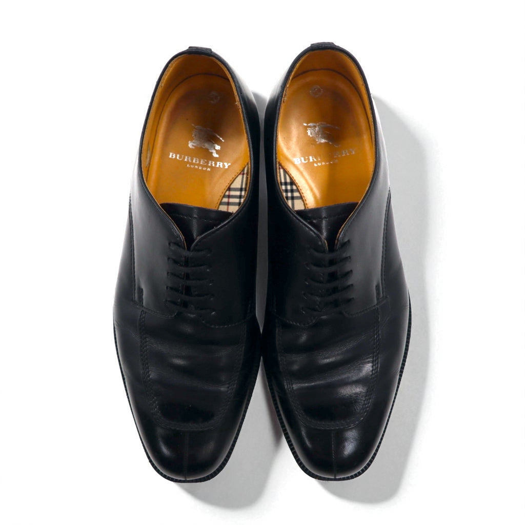 BURBERRY スプリットトゥ Uチップ ドレスシューズ 26.5cm ブラック レザー 外羽根 BU1430