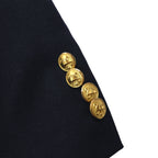 Polo Ralph Lauren 90年代 USA製 ダブル ブレザー テーラードジャケット M ピークドラペル 紺ブレ 金ボタン ギャバジン