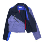 HRREMAKE ( HOLLYWOOD RANCH MARKET ) Remade Patchwork Double Riders Jacket 1 Multicolor Blue Cotton Reconstructed Made in Japan