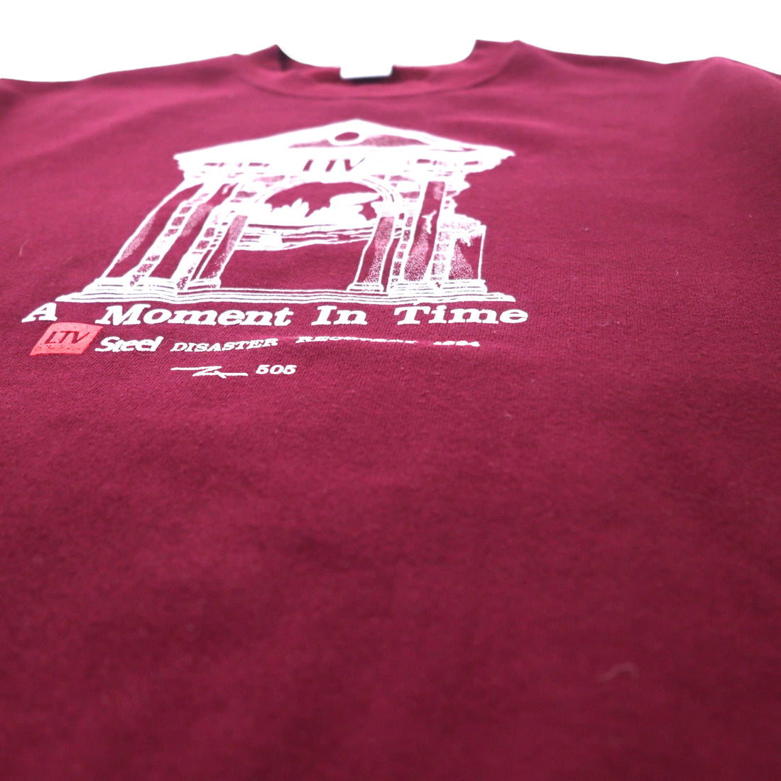 JERZEES Made in USA 90's Print Sweatshirt XL Bordeaux Cotton Brushed Back A Moment In Time