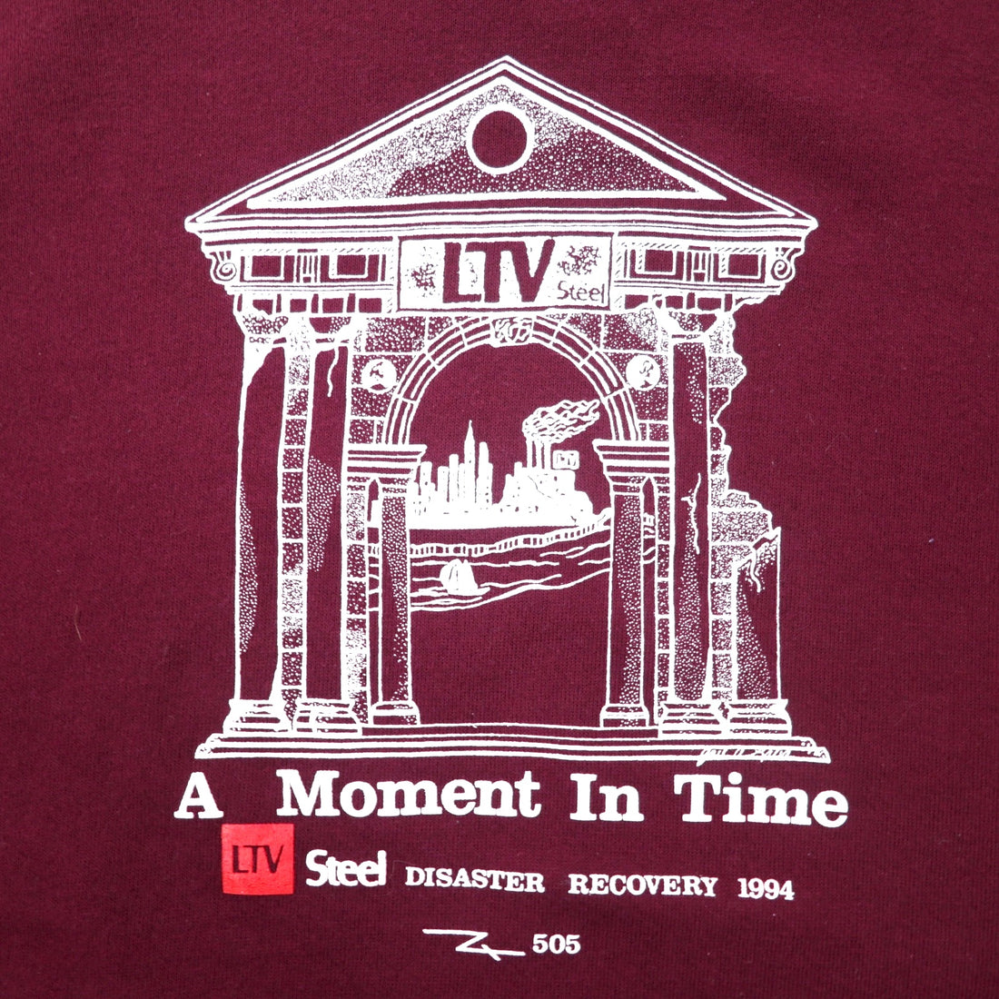 JERZEES Made in USA 90's Print Sweatshirt XL Bordeaux Cotton Brushed Back A Moment In Time