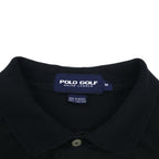 POLO GOLF RALPH LAUREN 90s Polo Shirt, Size M, Black Cotton, One-Point Logo, Made in Mexico