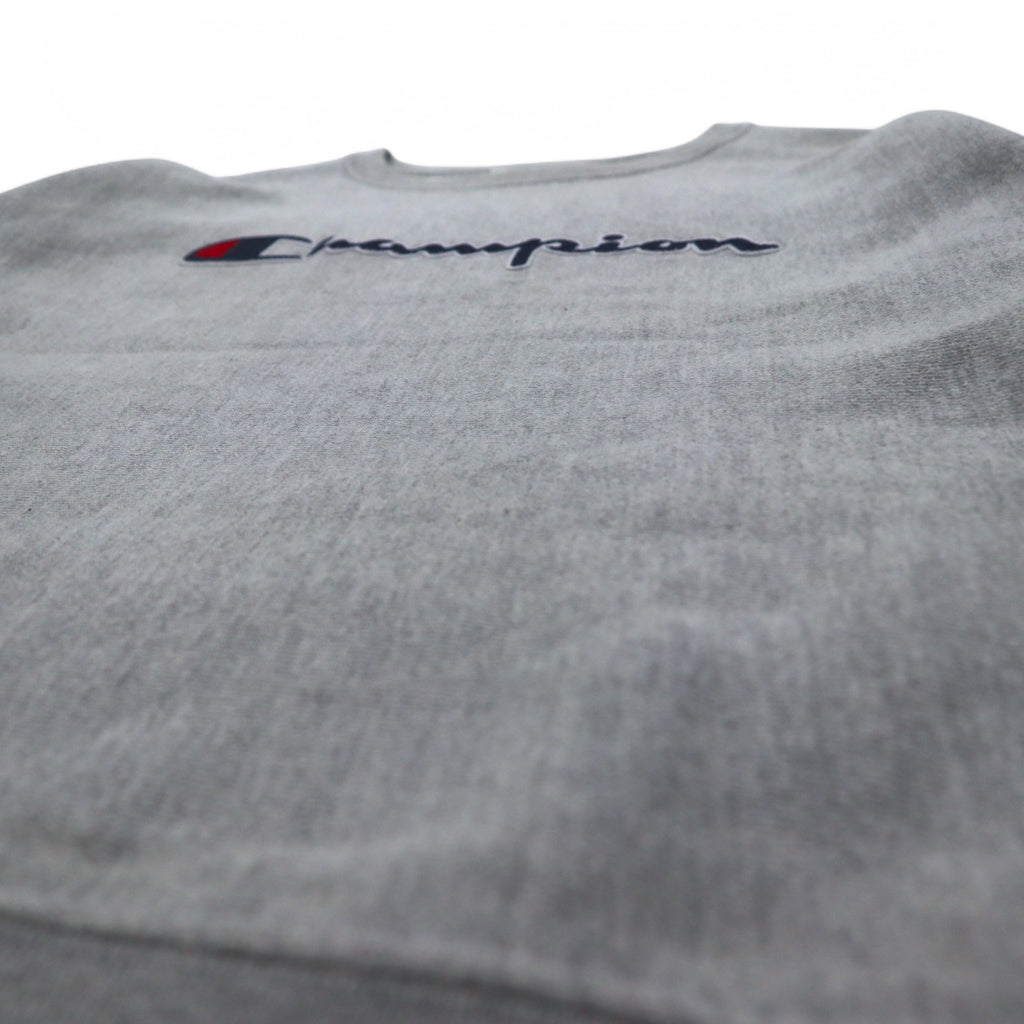 Champion Reverse Weave Sweatshirt, XL, Grey, Script Logo, Blue Single Tag, Reprint, Made in Honduras
