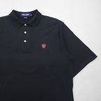 POLO GOLF RALPH LAUREN 90s Polo Shirt, Size M, Black Cotton, One-Point Logo, Made in Mexico