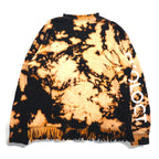 SKOLOCT TSUYOSHI NAKANO Fringe Tie-dye Bleached Sweatshirt M Black Orange