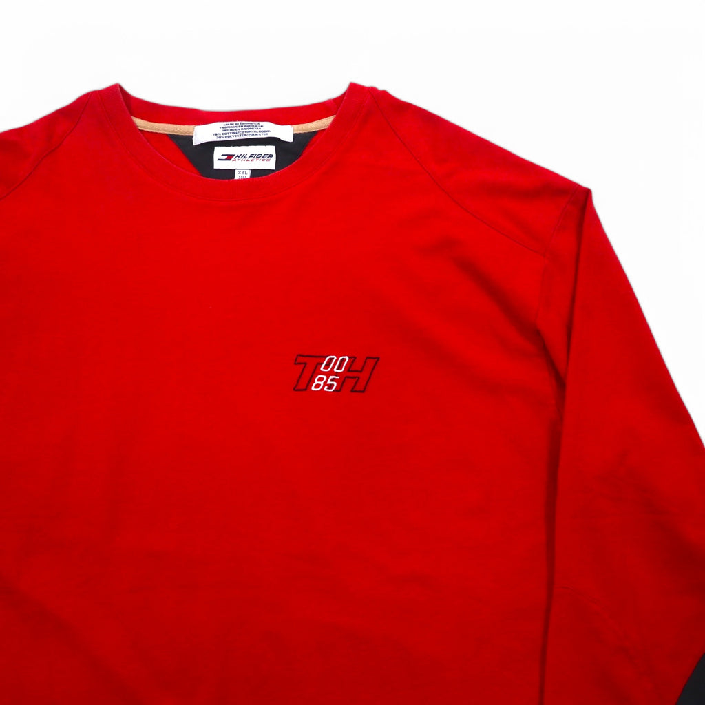 HILFIGER ATHLETICS (TOMMY HILFIGER) Long Sleeve T-Shirt, Long T, XXL, Red, Cotton