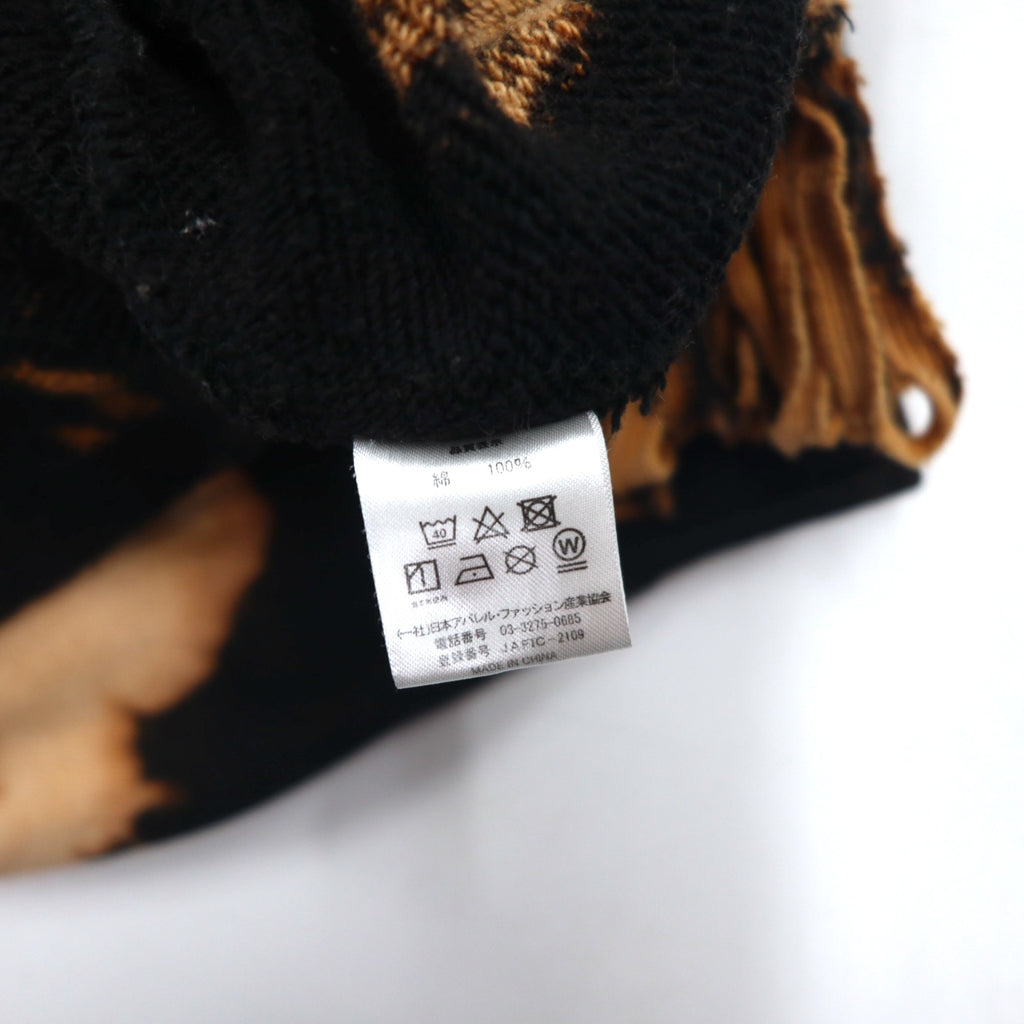 SKOLOCT TSUYOSHI NAKANO Fringe Tie-dye Bleached Sweatshirt M Black Orange