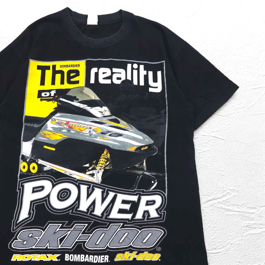 90s ONIGA SPORTSWEAR Snowmobile Print T-Shirt L Black Cotton SKI-DOO