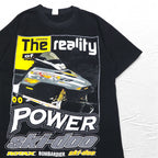 90s ONIGA SPORTSWEAR Snowmobile Print T-Shirt L Black Cotton SKI-DOO
