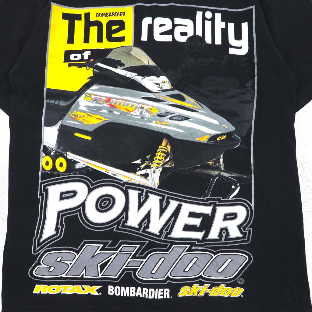 90s ONIGA SPORTSWEAR Snowmobile Print T-Shirt L Black Cotton SKI-DOO