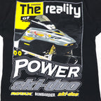 90s ONIGA SPORTSWEAR Snowmobile Print T-Shirt L Black Cotton SKI-DOO