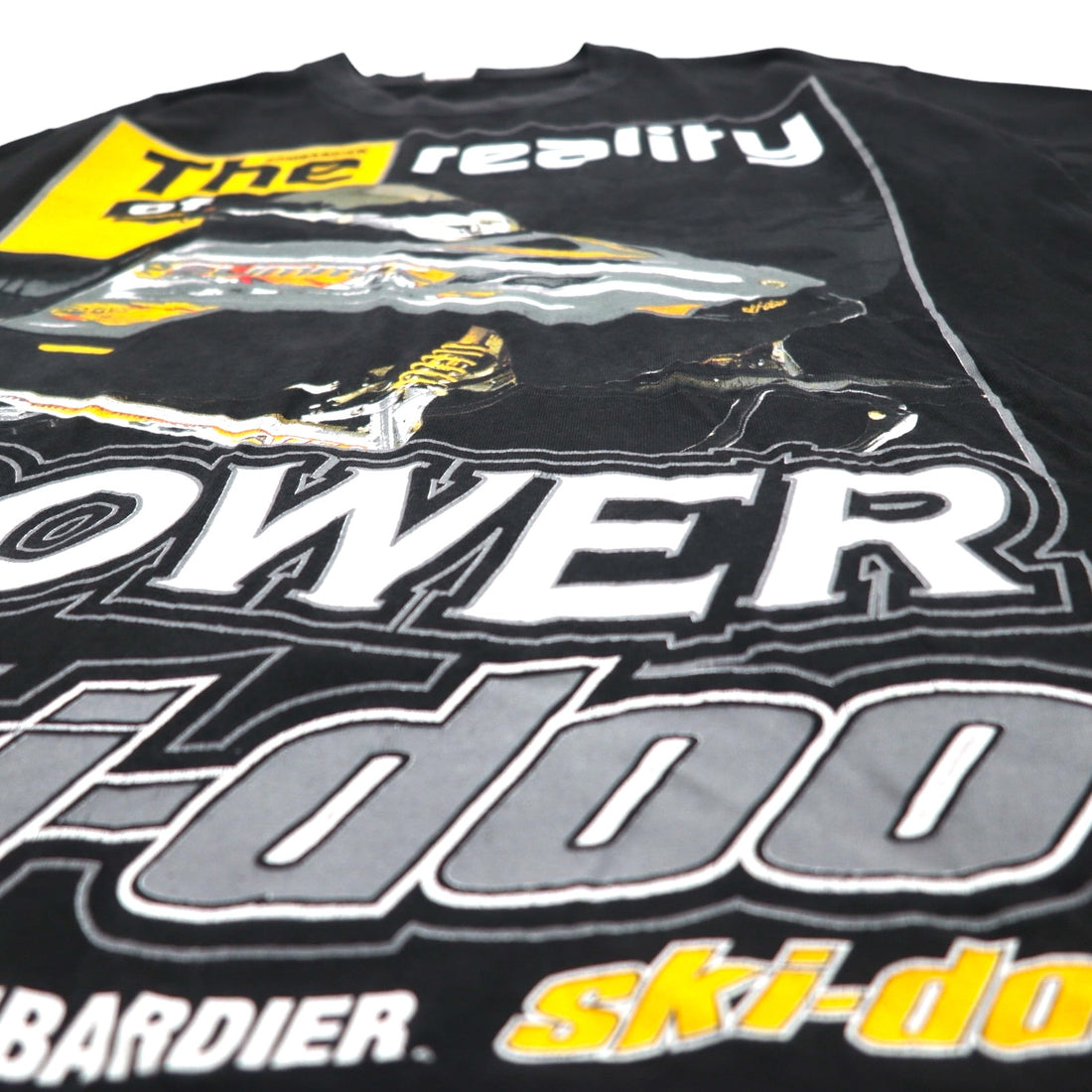 90s ONIGA SPORTSWEAR Snowmobile Print T-Shirt L Black Cotton SKI-DOO