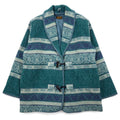 日本然リトテ-古着オンライン-Eddie Bauer 90年代 USA製 ショールカラー ブランケットジャケット XL ブルー ウール ネイティブ柄 トグルボタン-Eddie Bauer 90's USA Made Shawl Collar Blanket Jacket XL Blue Wool Native Pattern Toggle Button