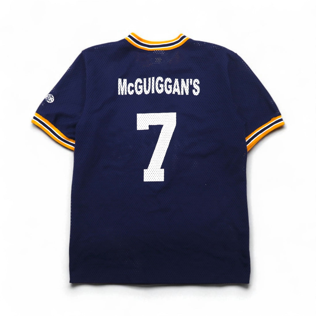 Athletic Knit 90年代 メッシュ ゲームシャツ M ネイビー NCAA Whitman カレッジ ナンバリング ヘンリーネック