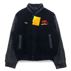 日本然リトテ-古着オンライン-CANADA SPORTSWEAR 袖レザー スタジャン L ブラック ウール 牛革 NUHN 刺繍 未使用品-CANADA SPORTSWEAR Sleeve Leather Varsity Jacket L Black Wool Cowhide NUHN Embroidery Unused