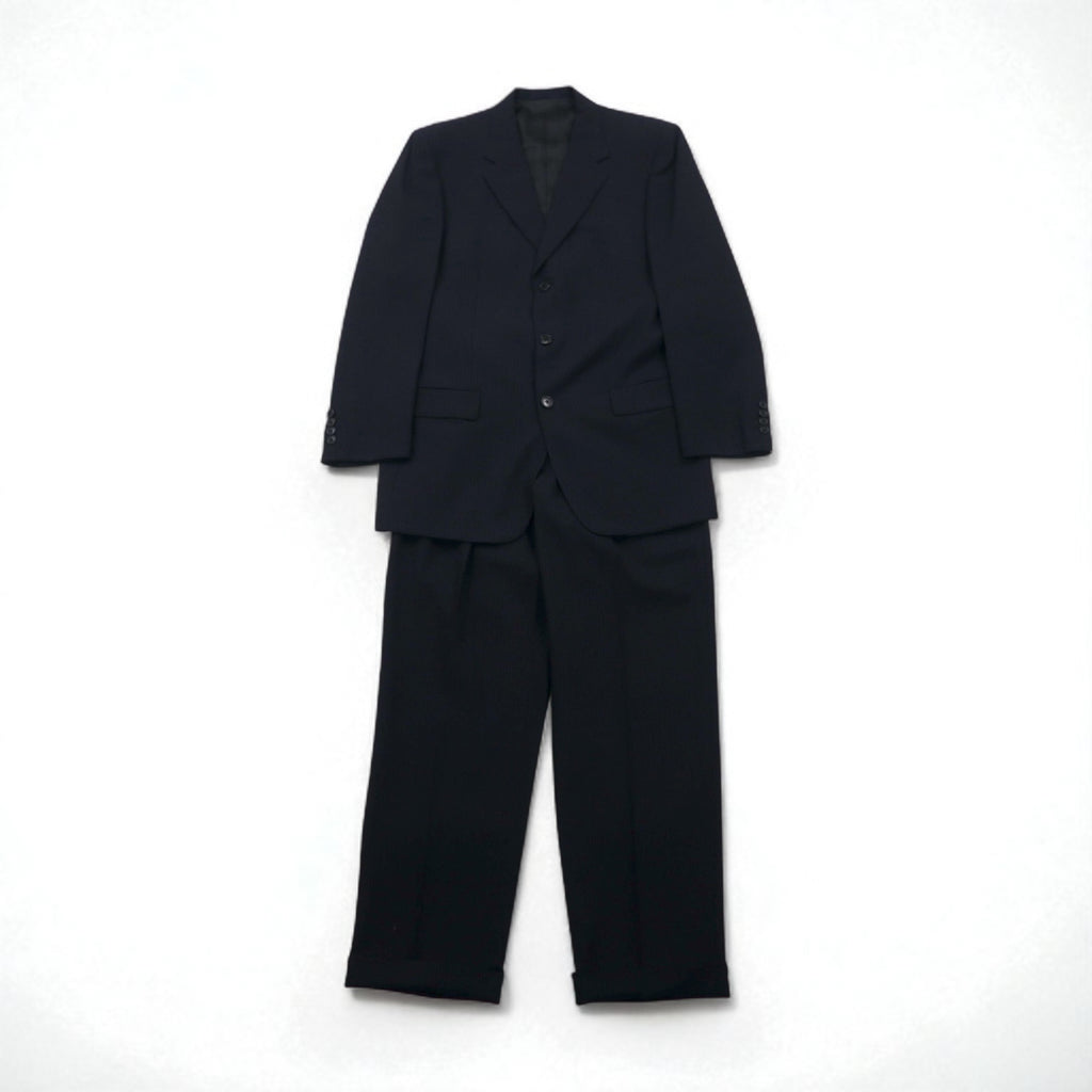 Paul Smith 90年代 3B スーツ セットアップ XL ブラック バーズアイ LANIFICIO FINTES イタリア生地 日本製