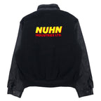 CANADA SPORTSWEAR Leather Sleeve Stadium Jacket L Black Wool Cowhide NUHN Embroidery Unused