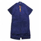 Vintage Souvenir Satin Robe サテン スカガウン スーベニアガウン FREE ネイビー 龍 刺繍