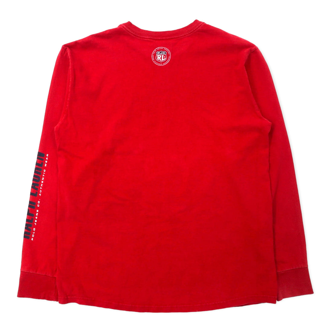 POLO JEANS CO. RALPH LAUREN Logo Print Long Sleeve T-Shirt Long TM Red Cotton Sleeve Logo