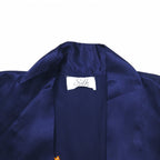 Vintage Souvenir Satin Robe サテン スカガウン スーベニアガウン FREE ネイビー 龍 刺繍