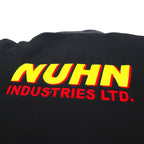 CANADA SPORTSWEAR Leather Sleeve Stadium Jacket L Black Wool Cowhide NUHN Embroidery Unused