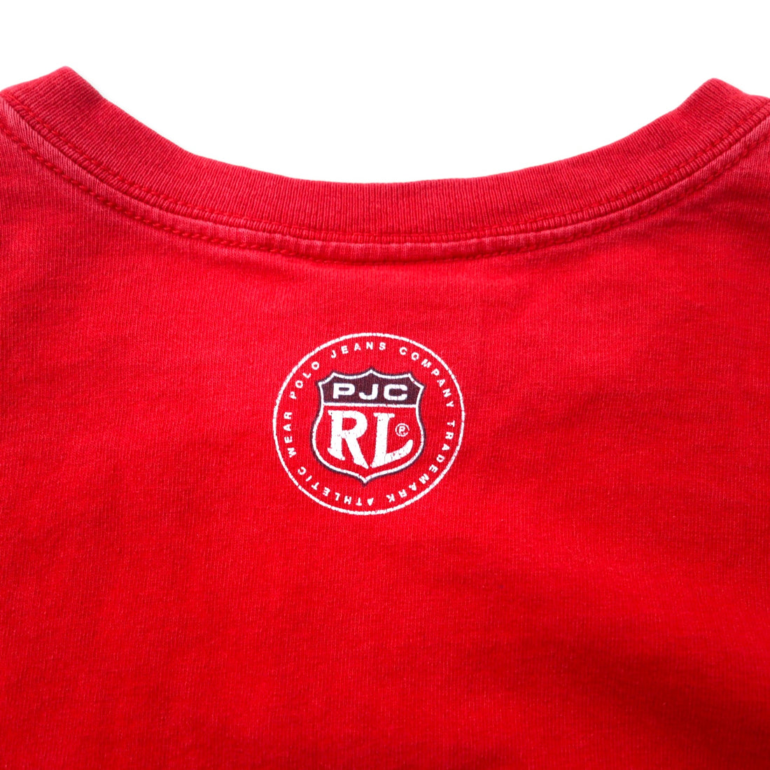 POLO JEANS CO. RALPH LAUREN Logo Print Long Sleeve T-Shirt Long TM Red Cotton Sleeve Logo
