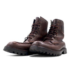 POLO RALPH LAUREN Moccasin Lace-up Boots 27cm Brown Leather FLAXBY TUMBLED LEATHER BOOT 14357