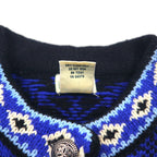 LLBean 90s Nordic Tyrolean Knit Cardigan, Size M, Metal Buttons, Conchos, UF39, Made in Australia