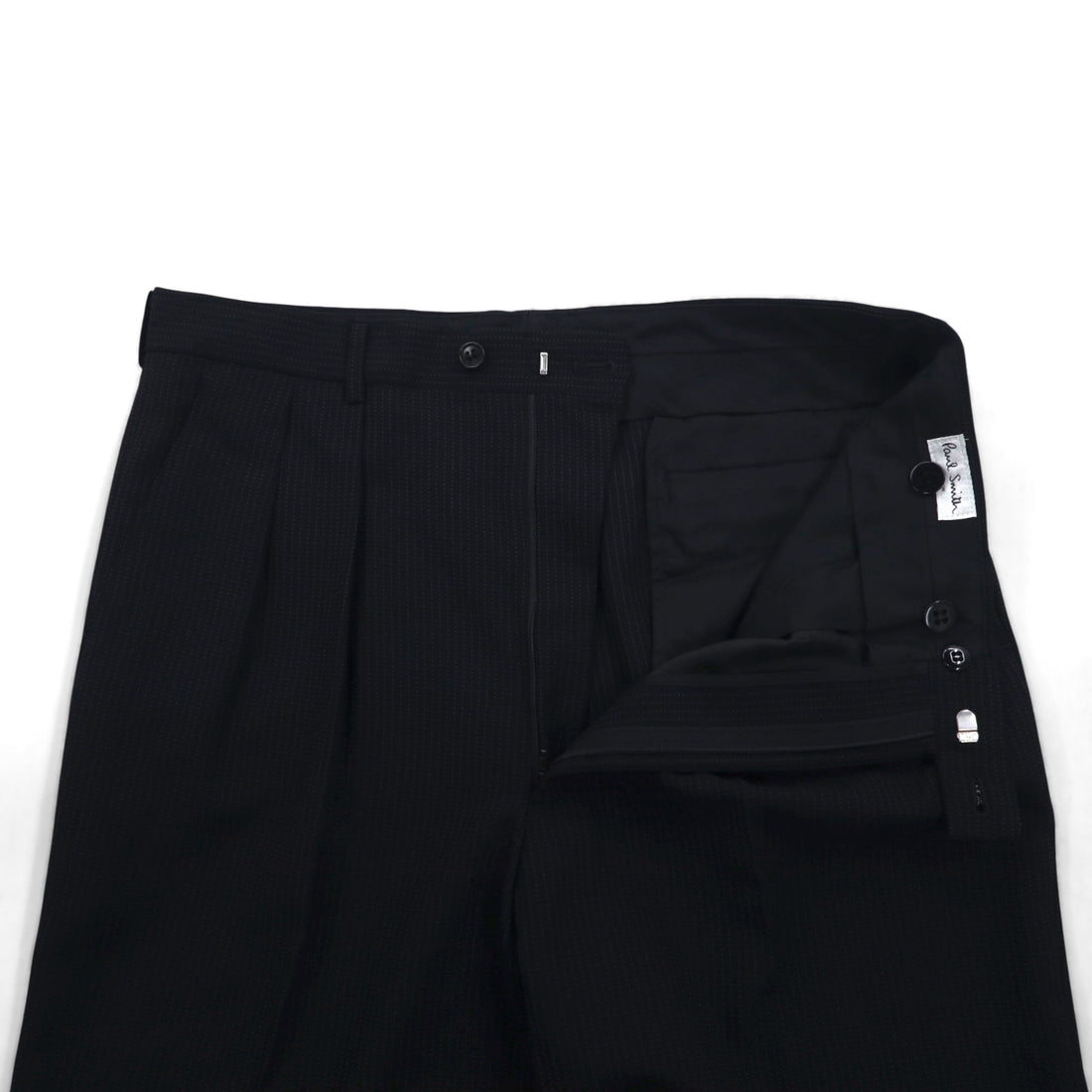 Paul Smith 90年代 3B スーツ セットアップ XL ブラック バーズアイ LANIFICIO FINTES イタリア生地 日本製