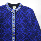 LLBean 90s Nordic Tyrolean Knit Cardigan, Size M, Metal Buttons, Conchos, UF39, Made in Australia