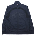 F-BOX by FILA High Neck Stand Collar Track Jacket Jersey M Navy Logo Print