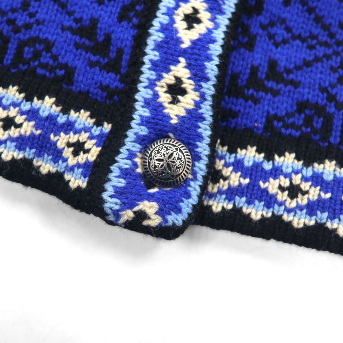 LLBean 90s Nordic Tyrolean Knit Cardigan, Size M, Metal Buttons, Conchos, UF39, Made in Australia