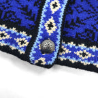 LLBean 90s Nordic Tyrolean Knit Cardigan, Size M, Metal Buttons, Conchos, UF39, Made in Australia