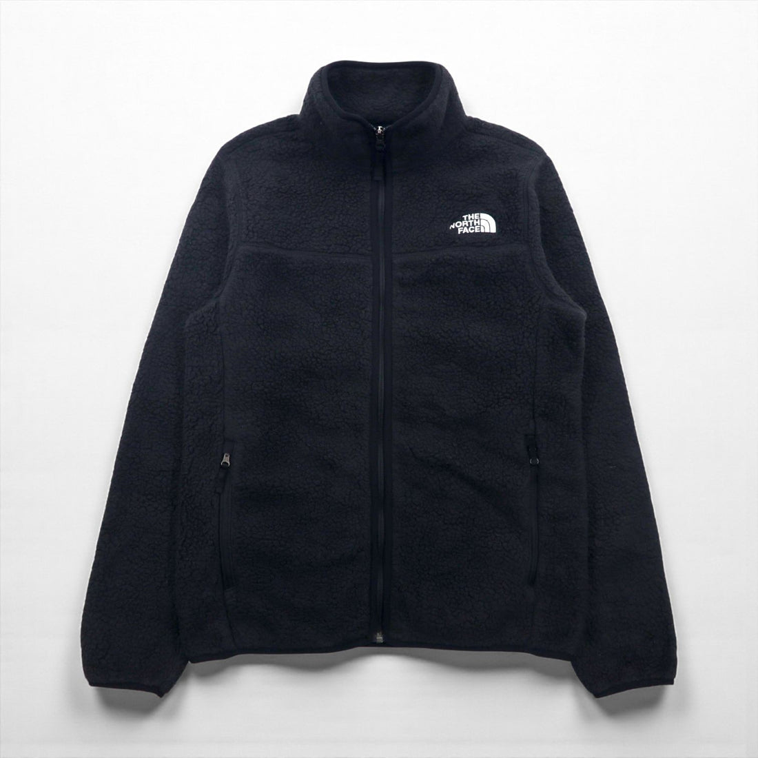THE NORTH FACE フルジップ ボア フリースジャケット S ブラック スタンドカラー NF0A4P8T