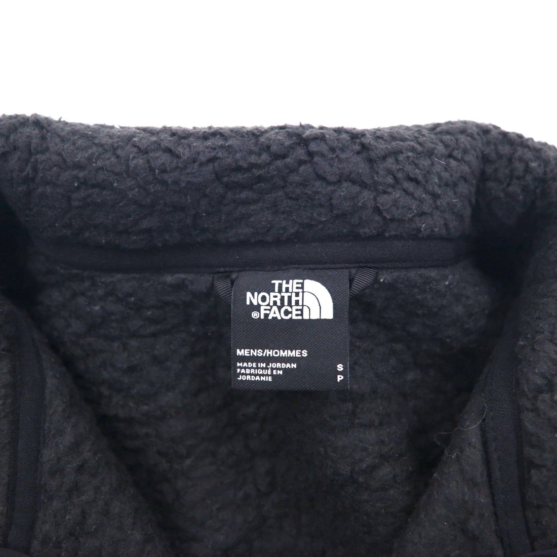THE NORTH FACE フルジップ ボア フリースジャケット S ブラック スタンドカラー NF0A4P8T