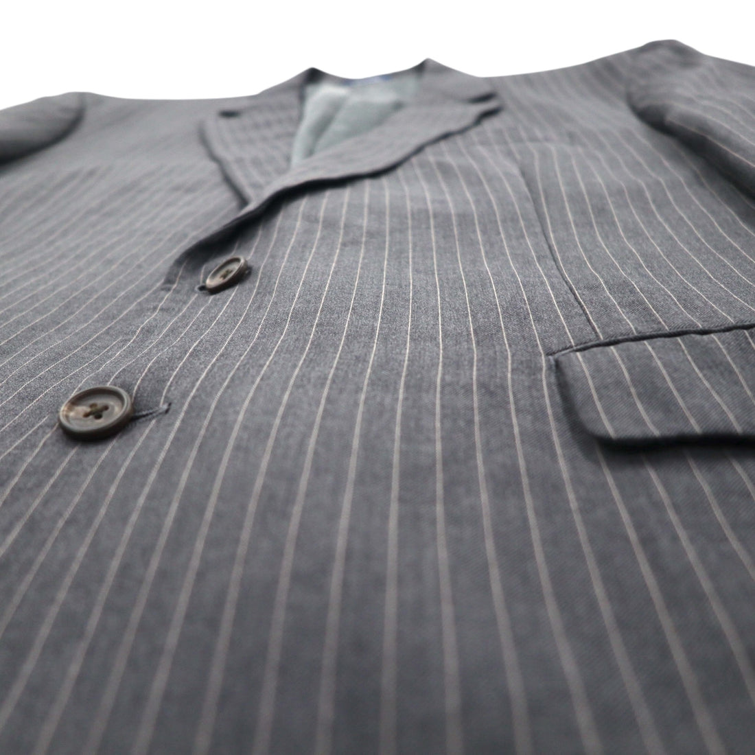 RALPH LAUREN 2B Tailored Jacket Suit L Gray Striped Wool Dillard's Exclusive