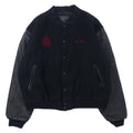 日本然リトテ-古着オンライン-Golden Bear USA製 袖レザー スタジャン XL ブラック ウール The 5th AVENUE バック刺繍-Golden Bear USA Made Sleeves Leather Varsity Jacket XL Black Wool The 5th AVENUE Back Embroidery