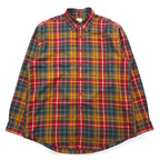 Brooks Brothers 346 Big Size Button Down Shirt L Multicolor Check Orange Yellow Green