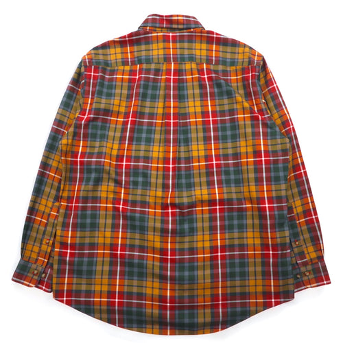 Brooks Brothers 346 Big Size Button Down Shirt L Multicolor Check Orange Yellow Green