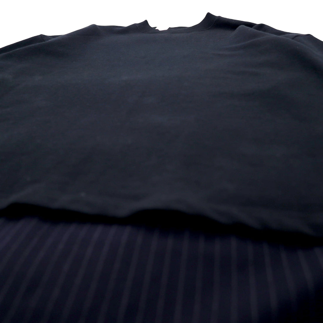 N.HOOLYWOOD Oversized Long Sleeve T-Shirt S Black Navy Front and Back Switching Design Stripe 1202-CS14-031 Made in Japan