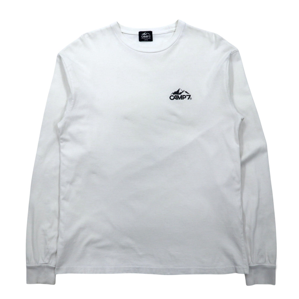 日本然リトテ-古着オンライン-CAMP7 ロングスリーブTシャツ ロンT L ホワイト ロゴ プリント コットン-CAMP7 Long Sleeve T-Shirt Long T L White Logo Print Cotton