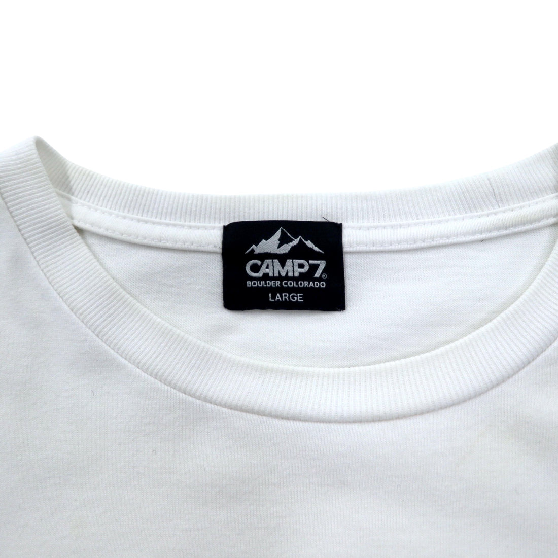 CAMP7 Long Sleeve T-Shirt Long TL White Logo Print Cotton