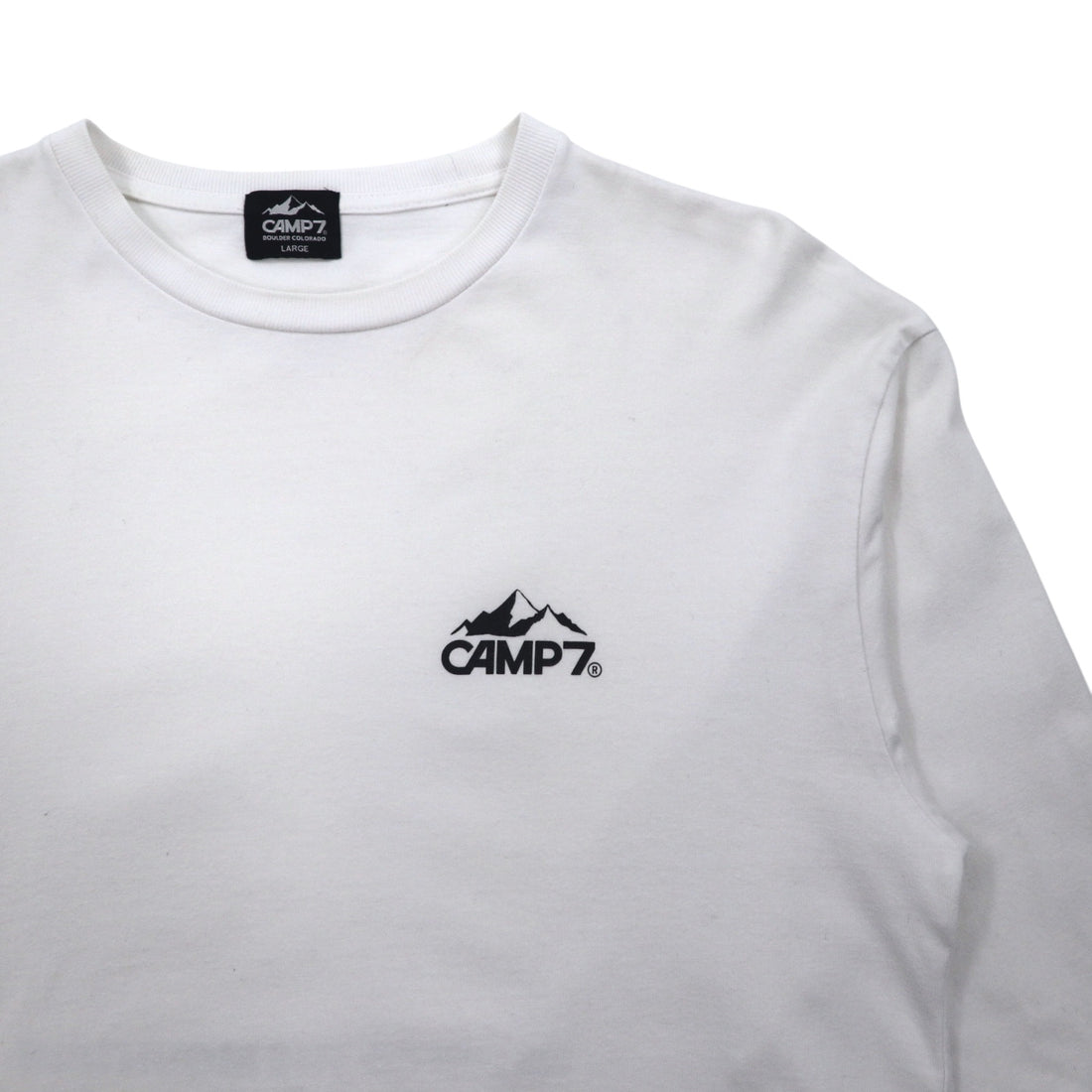 CAMP7 Long Sleeve T-Shirt Long TL White Logo Print Cotton