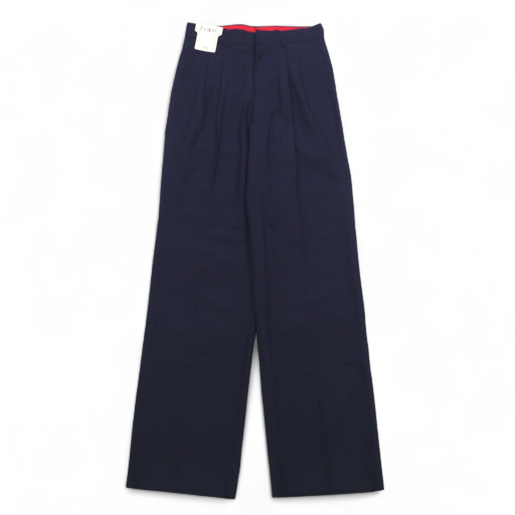 Vintage 70s Japan Made Trousers ELISIAN 70s Tuck Slacks Pants S Navy Stripe YZIP Unused