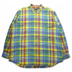 RALPH LAUREN Button-down Shirt, 2XL, Yellow, Check, Big Size, Small Pony Embroidery
